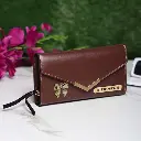 DarkBrown Customised women wallet with name Gifting Studio.webp