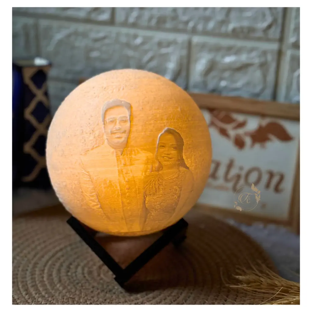 Custom 3D Photo Moon Lamp with Photo & Name