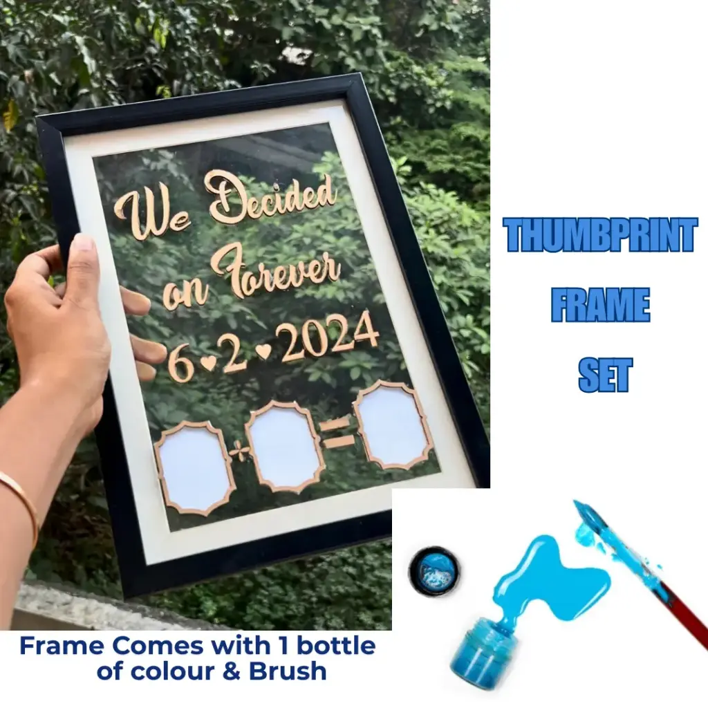 Thumb Print Frame | Wedding Fingerprint Frame | Couple Thumb Impression Gift for Engagement