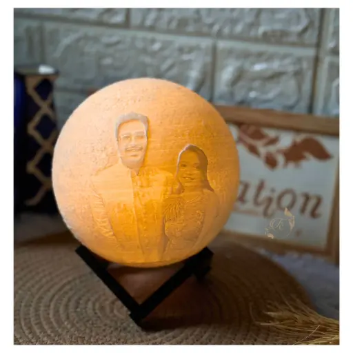 Custom 3D Photo Moon Lamp with Photo & Name